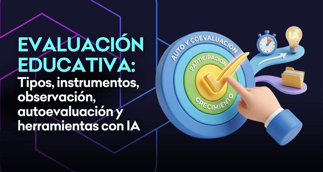 Curso completo de evaluación educativa para docentes: aprende a diseñar instrumentos, aplicar observación directa, crear portafolios y utilizar herramientas IA.