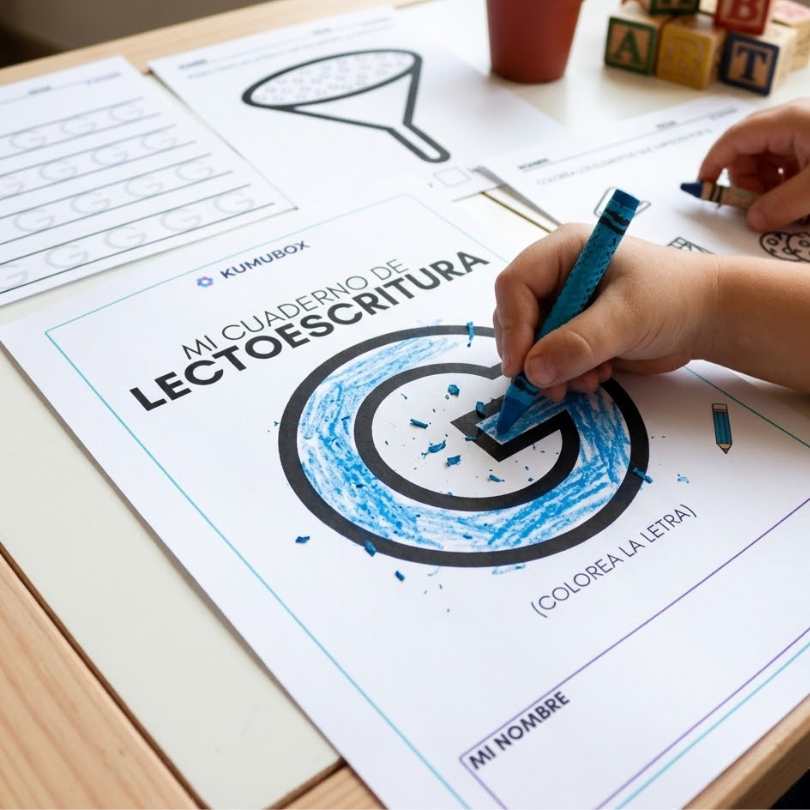 este cuadernillo de lectoescritura está diseñado para ayudar a los niños y niñas de educación infantil a familiarizarse con la letra g a través de actividades l...
