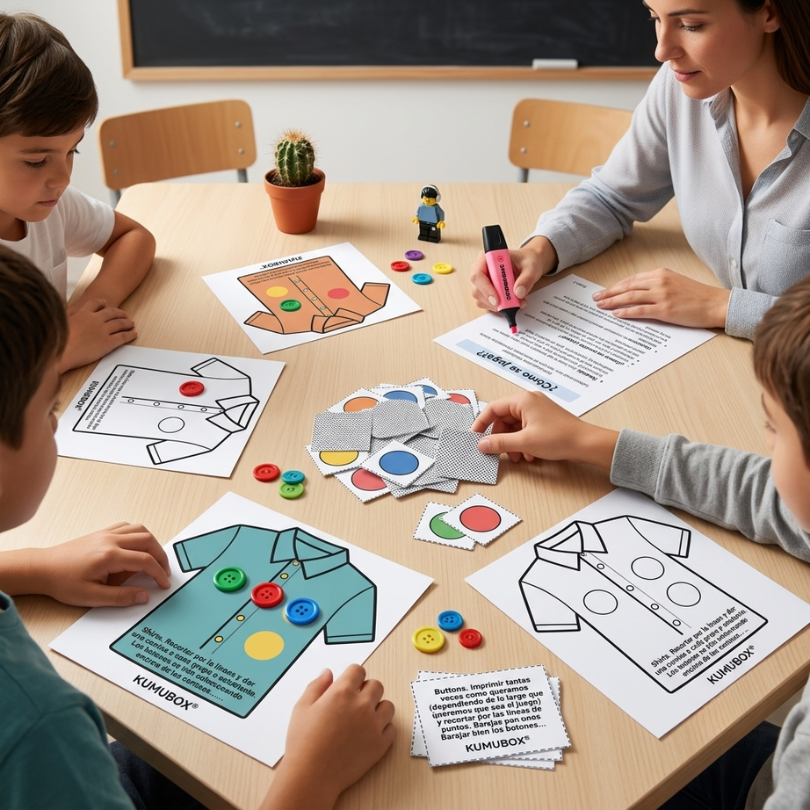juego didáctico para reforzar aspectos gramaticales a través de tarjetas y botones de colores los docentes pueden asignar cada color a una categoría específica...
