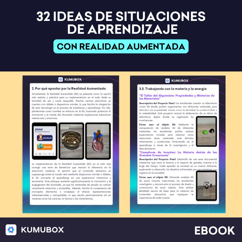 Ebook con 30 situaciones de aprendizaje basadas en Realidad Aumentada. Proyectos creativos y visuales para trabajar competencias clave con RA de forma inmersiva
