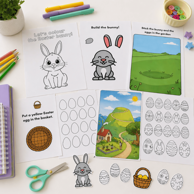 Descarga "Hop, Skip, and Colour!", un recurso interactivo para enseñar colores e instrucciones en inglés en Educación Infantil. Incluye actividades de colorear.