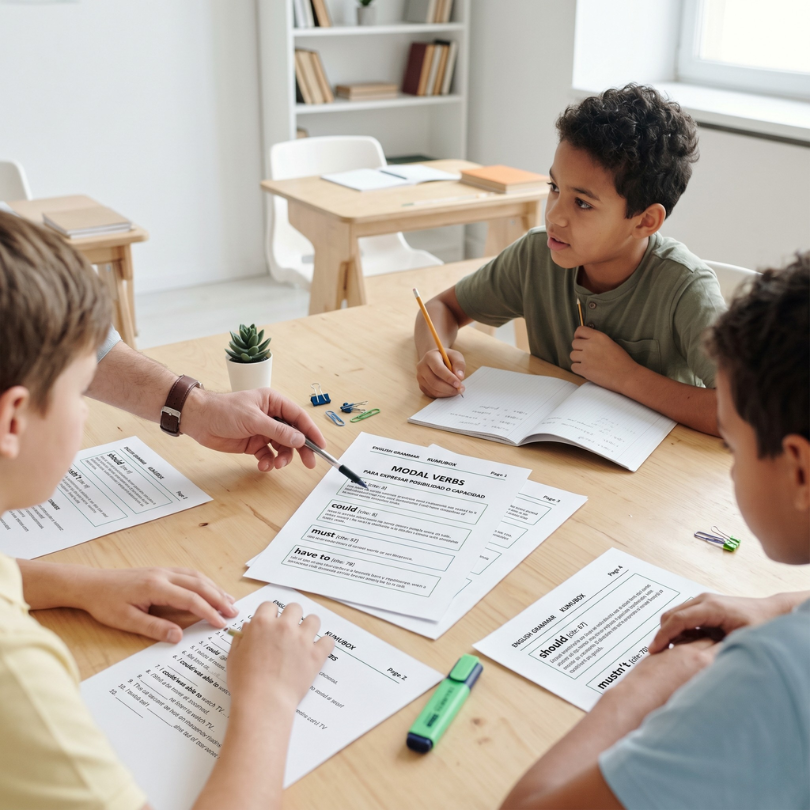 hoja de trabajo para estudiar y repasar los verbos modales en inglés explica de forma clara sus usos y diferencias e incluye ejercicios variados con respuesta c...