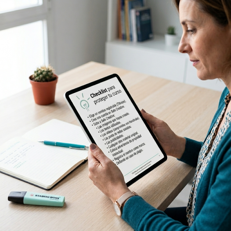 este recurso es una checklist detallada con los pasos clave para proteger legalmente un curso o material educativo incluye recomendaciones sobre el registro de...