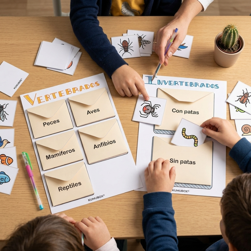 cada animal a su sobre es un recurso didáctico foldable diseñado para ayudar a los estudiantes de la primera etapa de primaria a categorizar animales según sus...