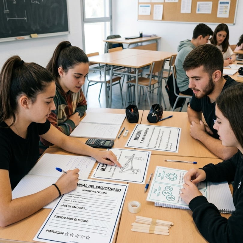 Recurso educativo para Tecnología y Digitalización en 3.º de ESO: "El Escuadrón del Prototipado Rápido". Dinámica gamificada de ingeniería para resolver retos