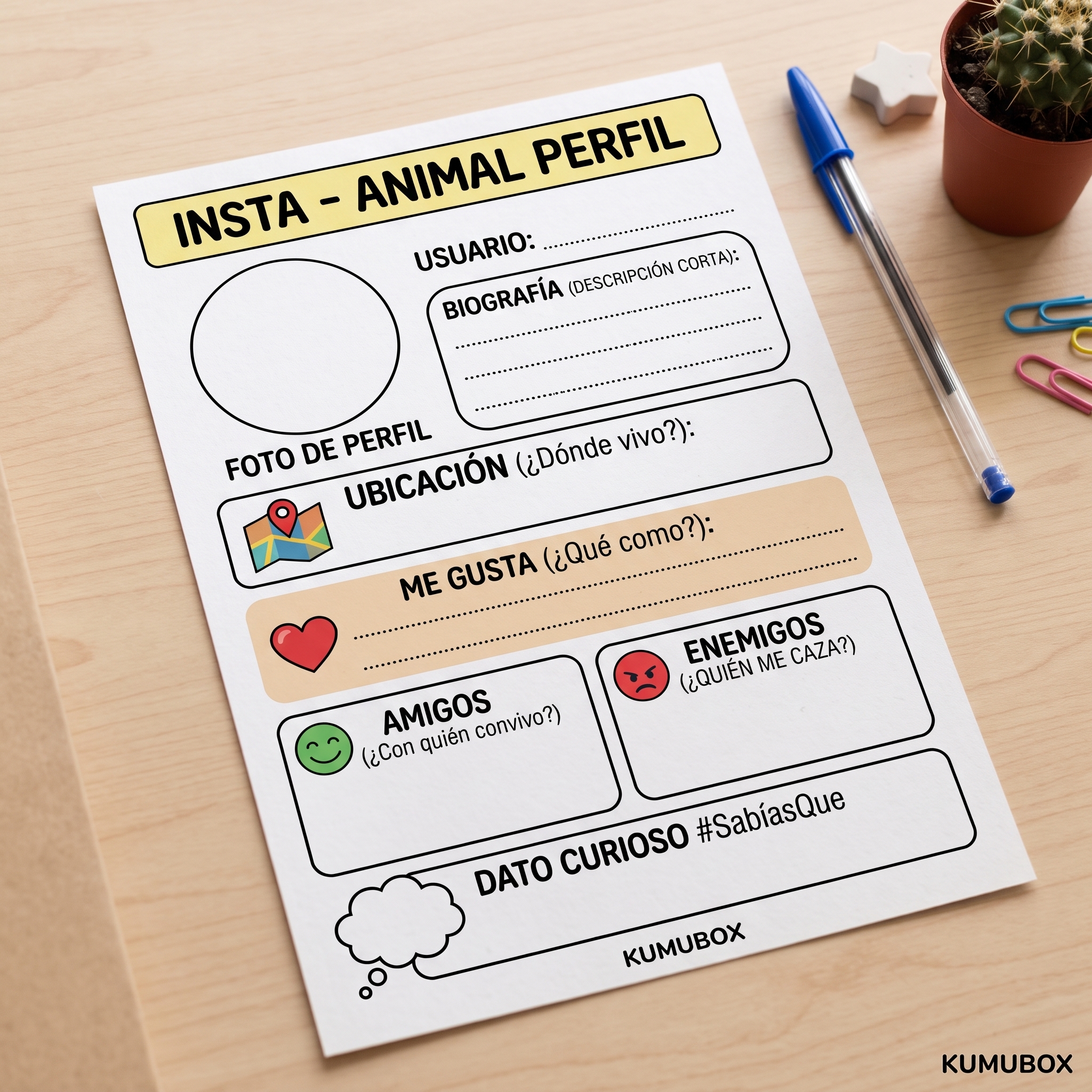 Un recurso motivador de Conocimiento del Medio para investigar la fauna, sus hábitats y dietas simulando una red social. Incluye DUA y 5 sda.