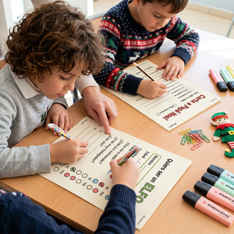 este material de escritura creativa navideña creado por legarlu ofrece cuatro actividades distintas en español e inglés con versiones a color y en blanco y negr...