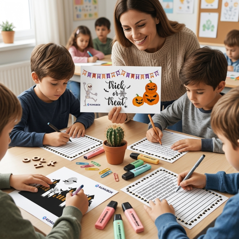este recurso educativo incluye 13 plantillas a todo color con diseños temáticos de halloween ideales para fomentar la creatividad y la expresión escrita en el a...