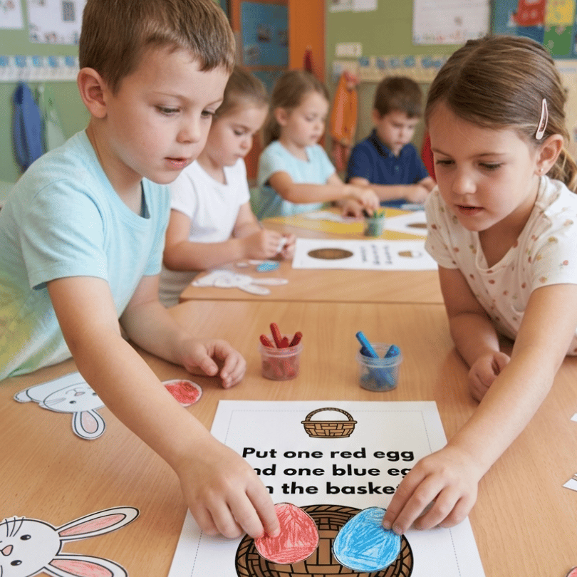 Descarga "Hop, Skip, and Colour!", un recurso interactivo para enseñar colores e instrucciones en inglés en Educación Infantil. Incluye actividades de colorear.