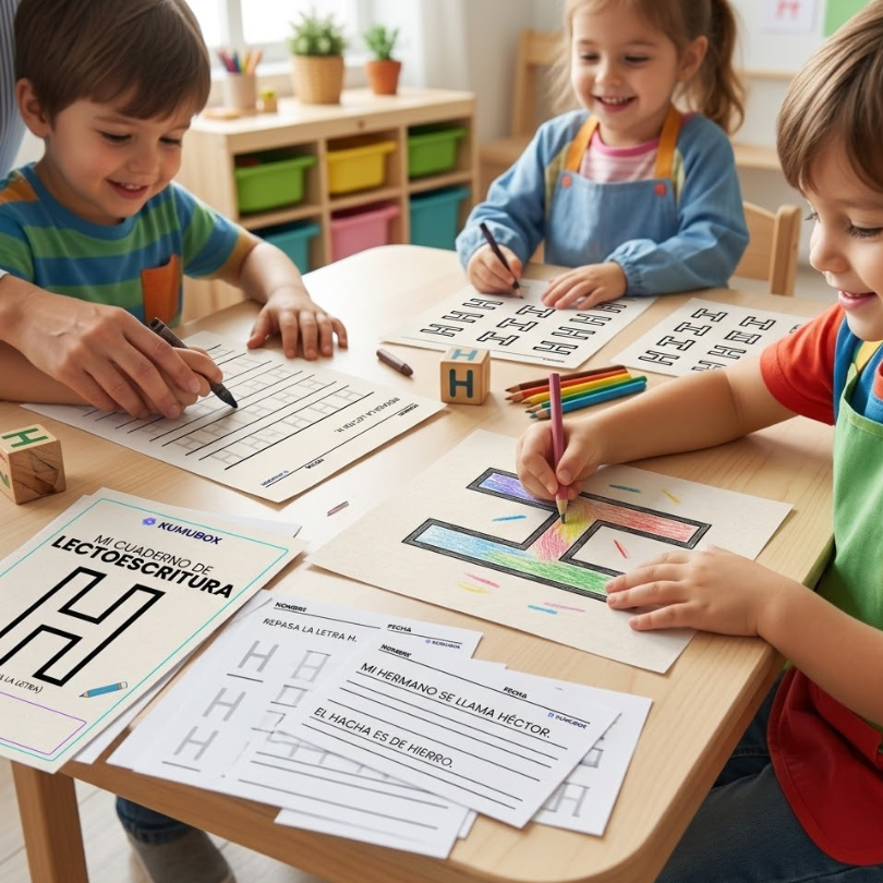 este cuadernillo de lectoescritura infantil está diseñado para trabajar específicamente la letra h contiene 10 páginas fotocopiables con actividades variadas qu...
