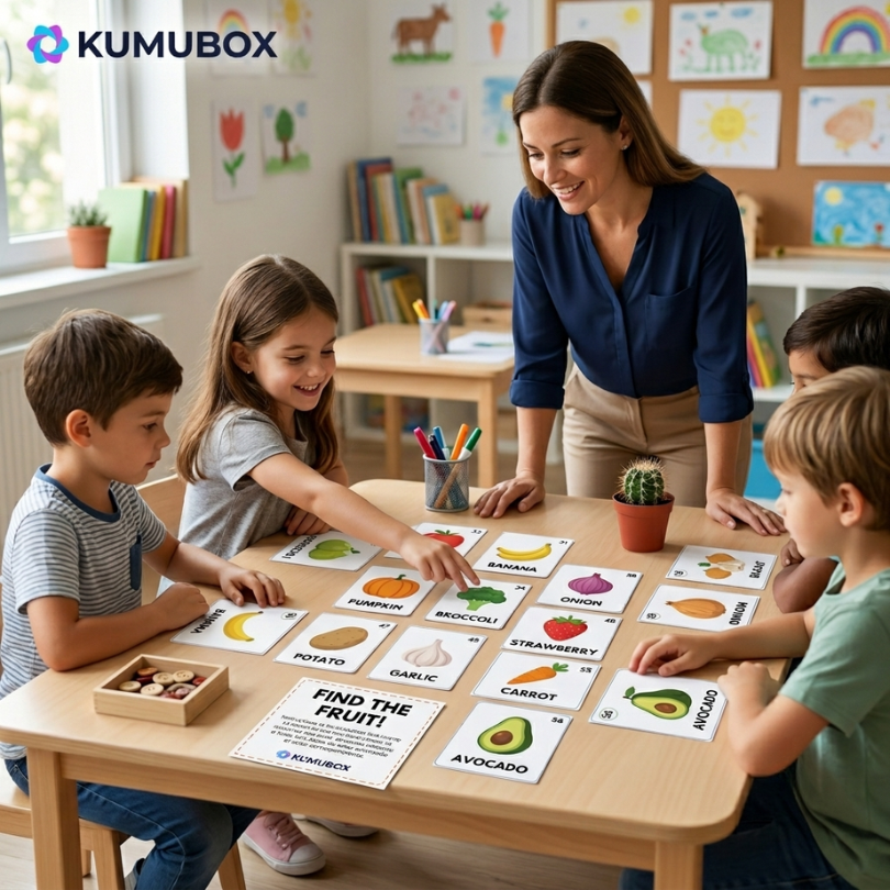 encuentra y practica el vocabulario de frutas y verduras en inglés con este dinámico juego basado en lince los estudiantes deberán identificar rápidamente la im...