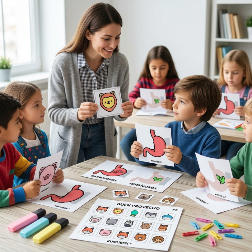 buen provecho es una actividad lúdica para clasificar animales según su alimentación carnívoros herbívoros y omnívoros diseñada para segundo de primaria puede u...