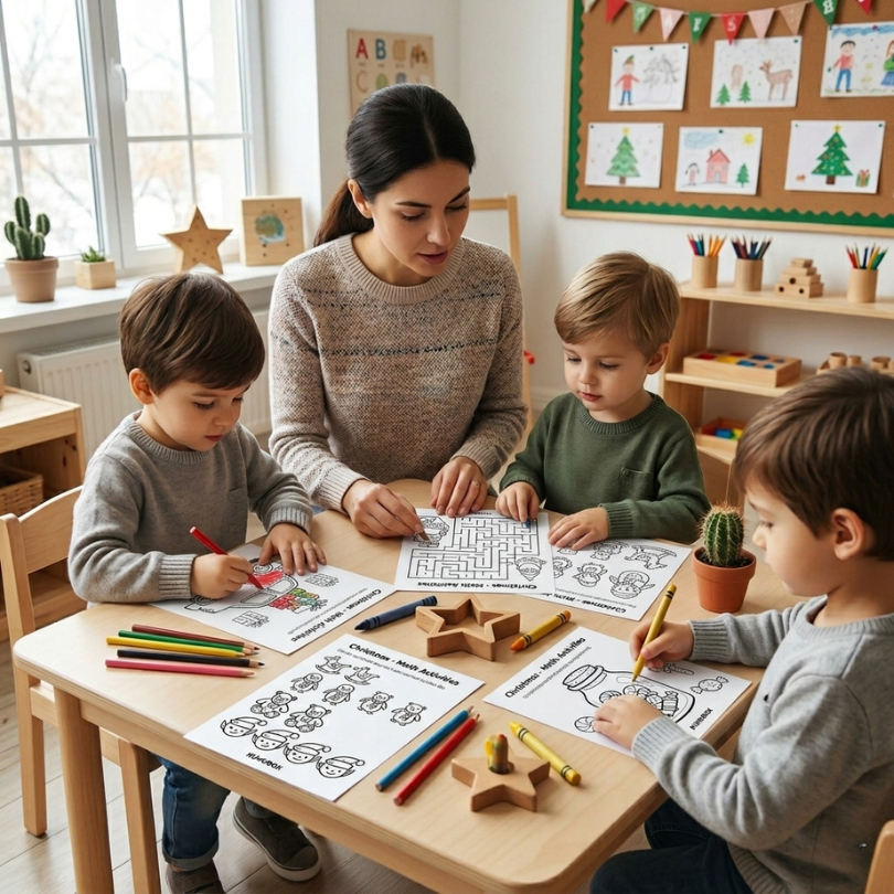 pack de 10 fichas de matemáticas con actividades básicas para infantil diseñadas con temática navideña estas actividades ayudan a trabajar el conteo la identifi...