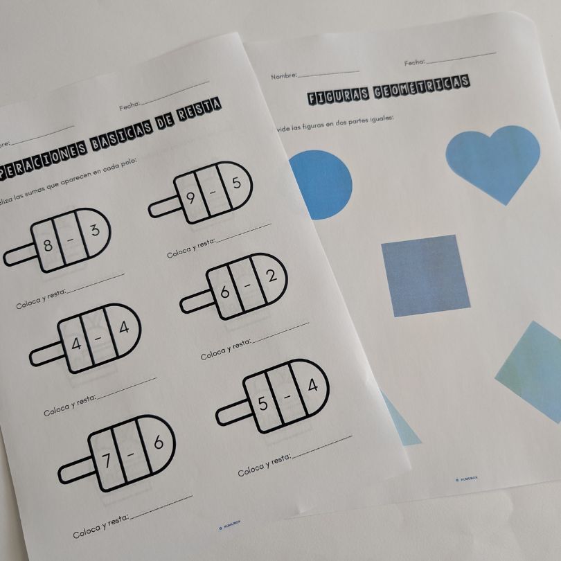 Fichas de matemáticas para nivel básico que trabajan suma, resta, conteo, lógica y numeración en infantil y primaria. Ideales para reforzar habilidades matemáti