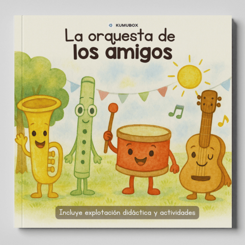 Cuento infantil que combina literatura y música, ideal para trabajar la expresión musical, la cooperación y los valores de amistad en infantil y primaria.