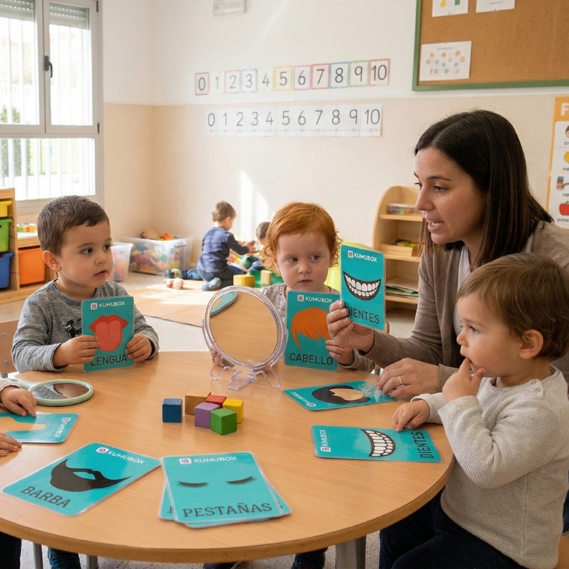 flashcards educativas con ilustraciones de las partes de la cara y la cabeza diseñadas para niños de infantil primer ciclo contiene 12 tarjetas plastificables y...