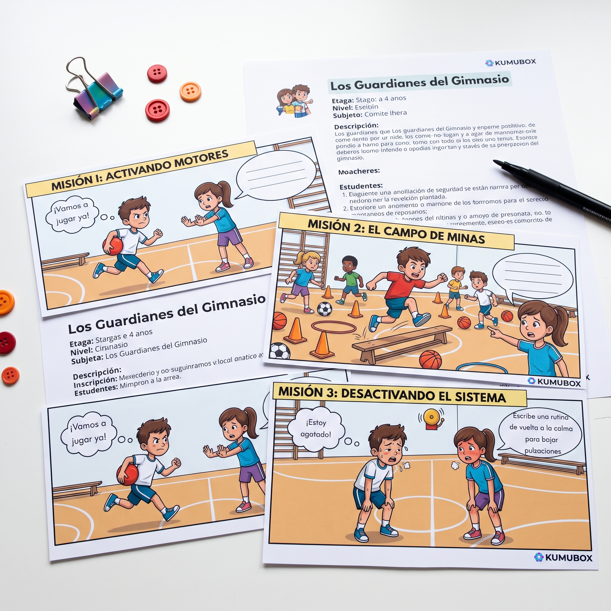 Descubre «Los Guardianes del Gimnasio» para tercer ciclo de Primaria. Un cómic interactivo de Educación Física para trabajar el calentamiento.