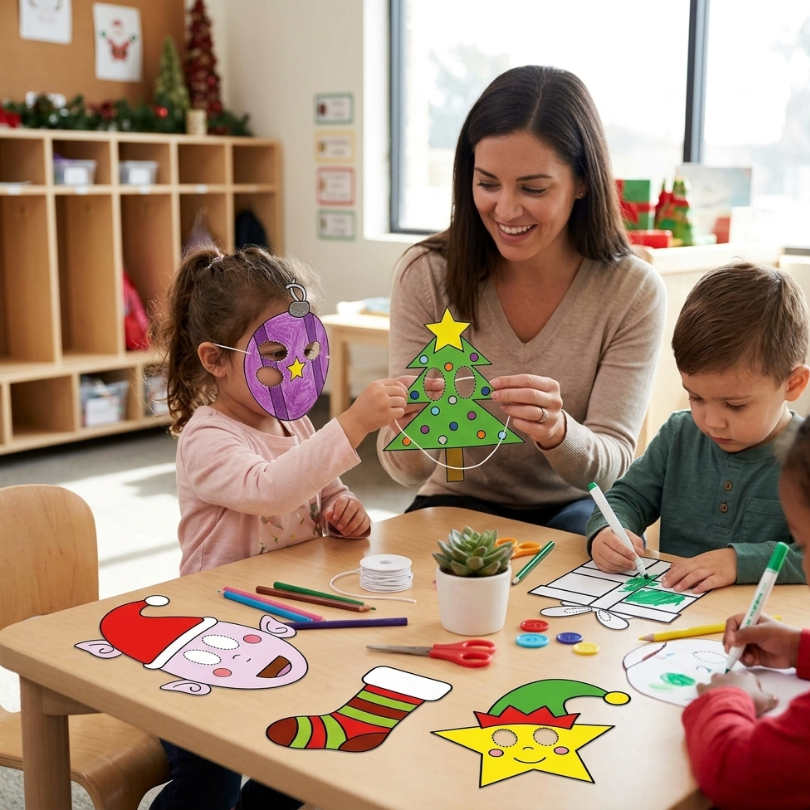 este recurso incluye 6 caretas navideñas con distintos diseños ideales para trabajar la festividad en educación infantil o en el aula enclave se presentan en do...