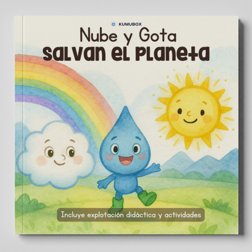 Cuento infantil sobre el ciclo del agua y el respeto ambiental, ideal para trabajar sostenibilidad y educación ecológica desde edades tempranas.
