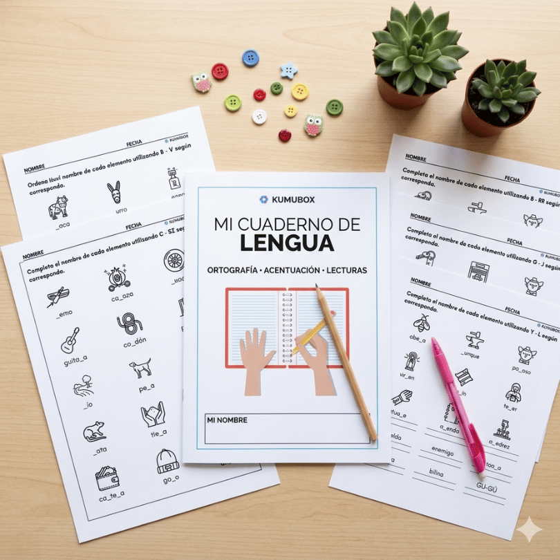 cuadernillo con 10 fichas de ejercicios para trabajar conceptos básicos de lengua en el primer ciclo de primaria incluye actividades de ortografía acentuación y...