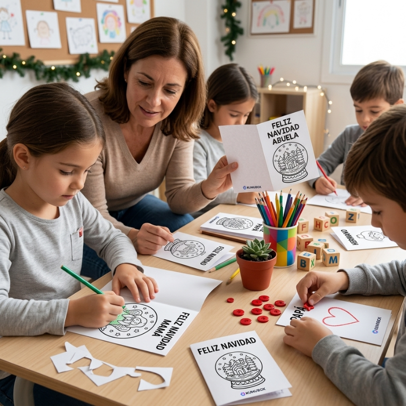 pack de 9 postales navideñas para colorear personalizar y regalar diseñadas para que los niños y niñas escriban un mensaje especial a sus seres queridos fomenta...