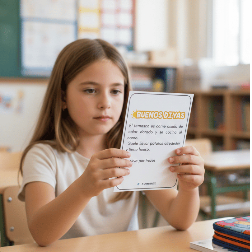 Recurso educativo para primaria que permite al alumnado explorar las comunidades autónomas de España a través de su gastronomía, banderas, lenguas cooficiales y