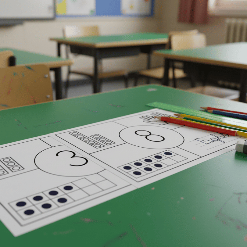 Puzzle manipulativo para trabajar el sentido numérico del 1 al 10 mediante la asociación número-palabra-cantidad