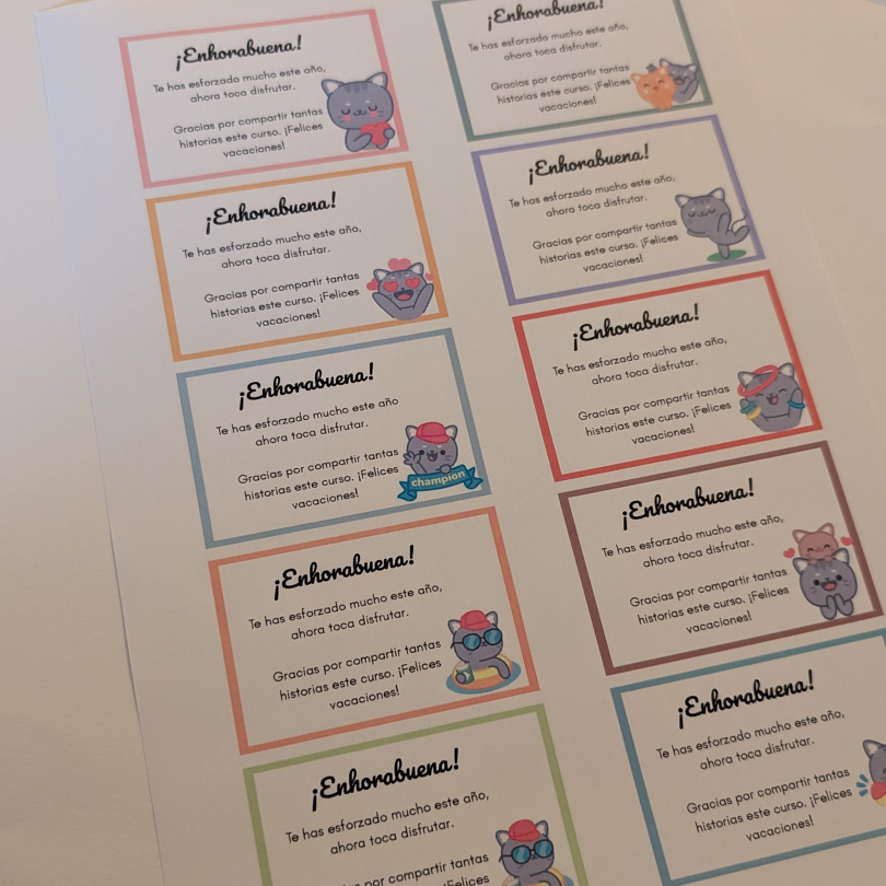 Tarjetitas imprimibles para personalizar con mensajes y dedicatorias. Ideales para regalos, despedidas o dinámicas de tutoría. Fomentan la gratitud.
