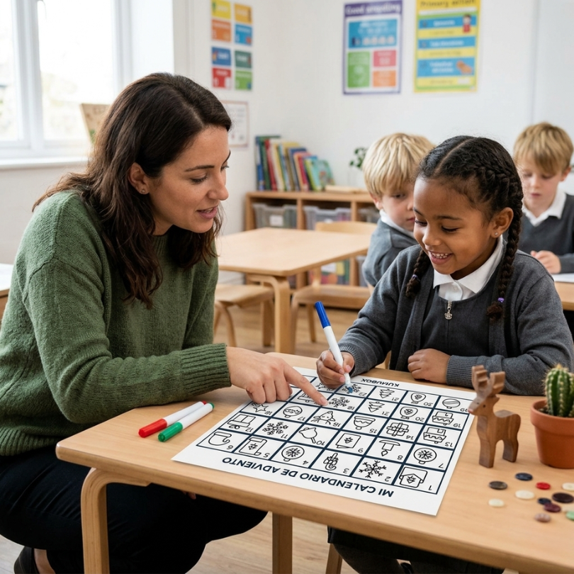 pack de 5 modelos de calendarios de adviento diseñados para trabajar la cuenta atrás desde el 1 al 24 de diciembre en el aula incluye formatos con los días en o...