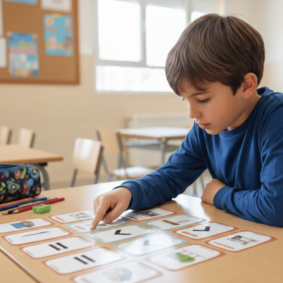 Descarga este recurso manipulativo de matemáticas para 5º y 6º de Primaria. Enseña los signos $>, <, y =$ mediante situaciones reales.