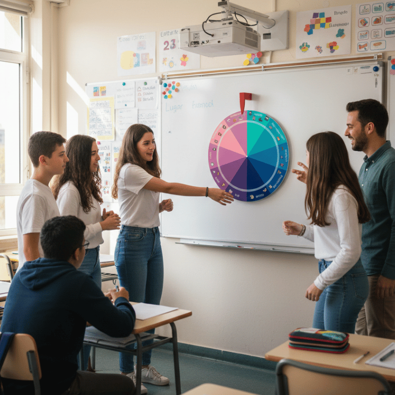 Descarga "La Rueda de las Historias", un recurso manipulativo para trabajar gramática, vocabulario y expresión creativa en Primaria y ESO.