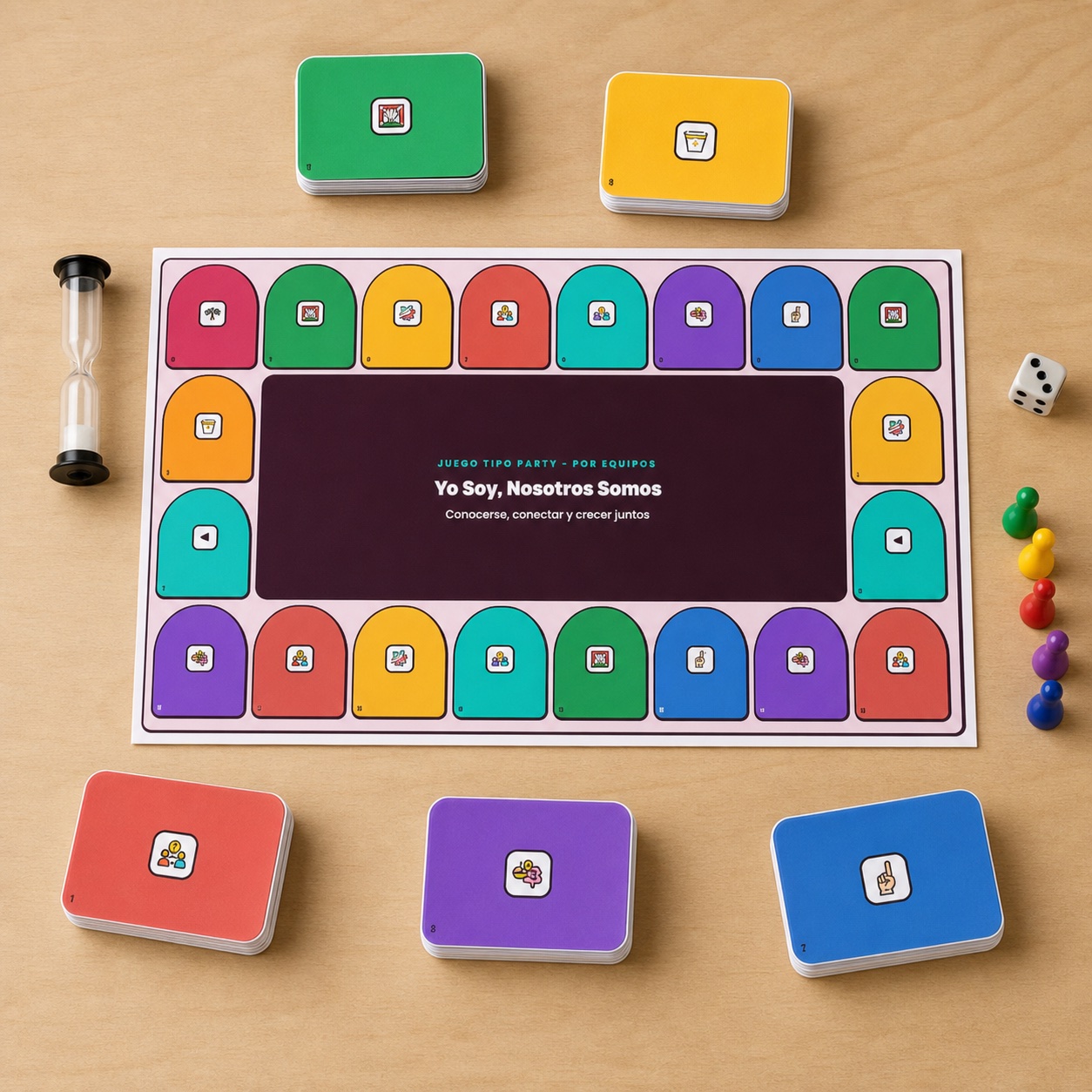 Juego Party imprimible para tutoría en ESO con 50 pruebas de presentación, empatía, comunicación y cohesión grupal.